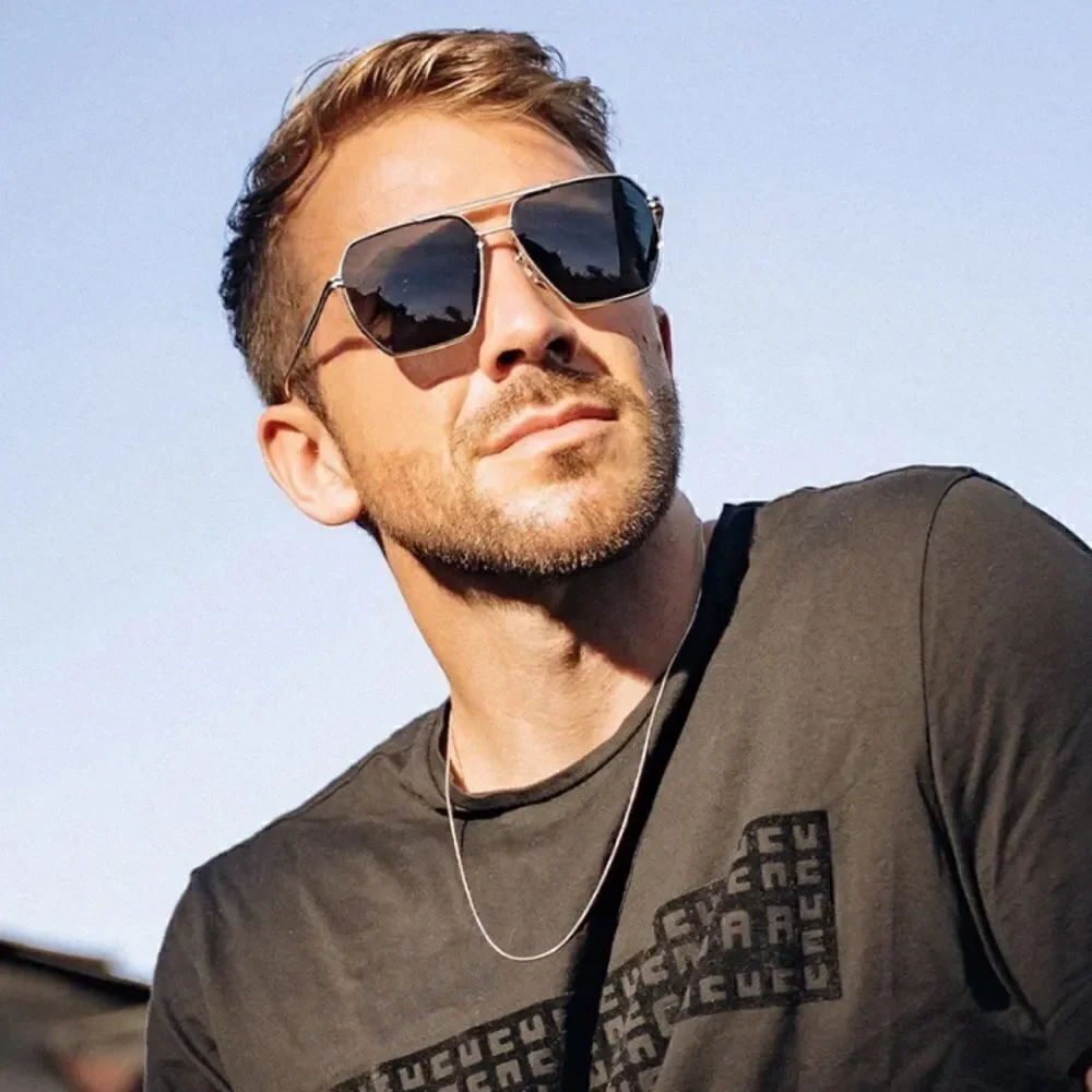 Sojos Pioneer Aviator Sunglasses. Gold Frame w/Green Lenses. New (NIB)! Unisex